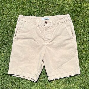 Outerknown Organic Cotton Khaki Chino Shorts Button Fly 31 Gorpcore Kelly Slater